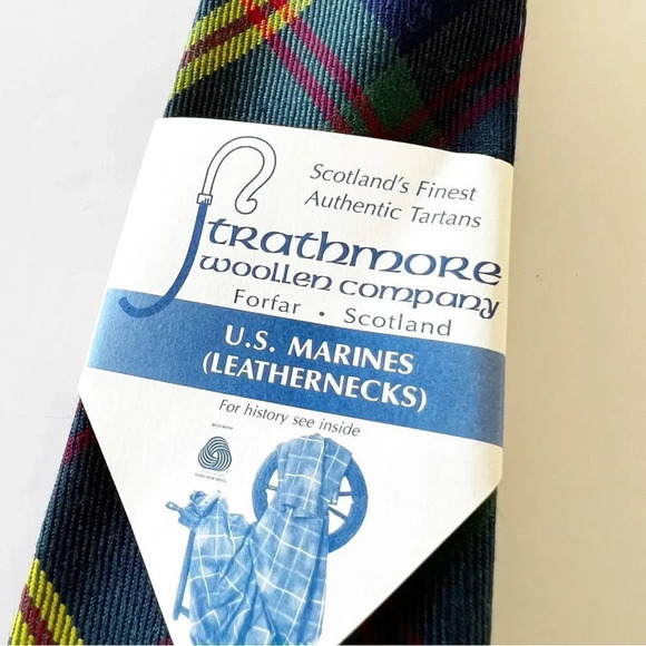 Strathmore Woolen Company Forfar Scotland Tie Marines Leathernecks Dress NWT New - Picture 2 of 5